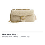 COACH Tabby lambanahast sileda nahaga Crossbody kott, &otilde;lakott keskmine naistele messingist ja pronksist CCC10-B4BE One Size 1 beige