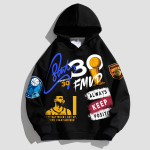 Golden State Huppar S&uuml;gisene Harjatud Kampsun Curry Korvpalli Pullover 3D HD Tr&uuml;kk T&auml;navastiili Vabaaja Meeste Jakk Naiste Mantel S black