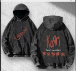 Korn Maailmatuuri Retro Kulunud Puuvillased Hupparid XXL black