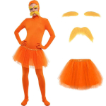 Lorax Kost&uuml;&uuml;m Bodysuit Komplekt Halloweeni Cosplay Unisex Spandex Jumpsuit Habeme ja K&otilde;hu Aksessuaariga Adult 170 orange