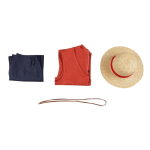 Luffy P&auml;riselu Filmikost&uuml;&uuml;m Meestele Piraadikuningas Wano Kuningriik Cosplay Hat set,XXXL red