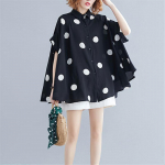 Chiffon Pluss size naiste Vaba suvine vaba pluus must