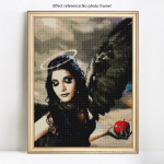 Ristpistes kividest portree 5D DIY teemantmaal, naine mosaiik t&auml;is&uuml;mmargune teemanttikandid 20X30CM