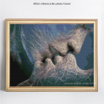 Teemantmaal T&auml;iskivist Paar Suudlus Mosaiik Teemanttikandid Ristpiste 20X30CM