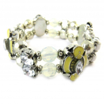 Les Tr&eacute;sors De Lily [E3179] - Bracelet 'Sissi' Blanc Argent&eacute; valge