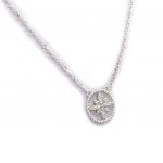 Les Tr&eacute;sors De Lily [K1860] - Collier Argent 'D&eacute;esse' blanc argent&eacute; (rhodi&eacute;) - 12 mm valge