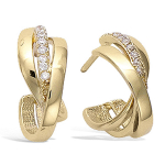 Les Tr&eacute;sors De Lily [N5329] - kullatud r&otilde;ngask&otilde;rvar&otilde;ngad 'Sissi' valgest kullast - 15 mm 8 mm kuld