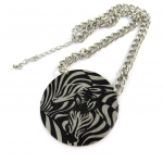 Les Tr&eacute;sors De Lily [N8841] - Collier cr&eacute;ateur 'Safari Queen' noir argent&eacute; (z&egrave;bre) must