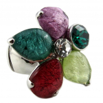 Les Tr&eacute;sors De Lily [P8384] - Disains&otilde;rmus 'Acapulco' mitmev&auml;rviline h&otilde;bedane (lill) - 30x30 mm mitmev&auml;rviline