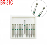 10 tk/karbis Teemant FG kiired puurid poleerimiseks ja silumiseks hambalabori jaoks, &uuml;ksus BR-31C