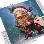5D DIY Teemanttikandid Siil K&auml;sit&ouml;&ouml;komplekt Uus Saabumine Teemantmaaling Loom Mosaiik Lumi K&auml;sit&ouml;&ouml; j&otilde;ulukingitus Full Round （30x30CM）