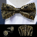 Meeste isereguleeritav kikilips Paisley siidist lipsu komplekt taskur&auml;tiku mansetin&ouml;&ouml;bid pulmapeoks LH-0137