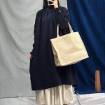 Johnature s&uuml;gisene vintage linasest hommikumantliga kleidid naistele vabaaja &uuml;hev&auml;rvilised avara volangidega krae t&auml;isvarrukatega naiste kleit One Size must