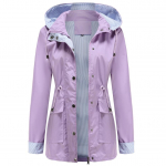 Naiste v&auml;limatkajakk Kerge vetth&uuml;lgav kerge vihmakapuutsiga tuulejope vihmamantel Jooksmine jalutusmantel igap&auml;evane riietus uus 2XL lilla
