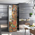 Kleepuvad vin&uuml;&uuml;list k&uuml;lmkapi kleebised T&auml;iskaanega puuvili avokaado banaan maasikas tapeet s&uuml;gavk&uuml;lmiku sisekujundus film plakat k&ouml;&ouml;k naljakas kass 40x120cm(1 pcs)