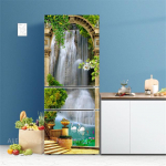 28 valikulist stiili Maastused k&uuml;lmkapi kleebiste eemaldamiseks ja pulgaks veekindel kaheukseline s&uuml;gavk&uuml;lmiku kapi sisekujundus Kunstimaaling 60x180cm(1pcs)