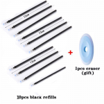 Kustutatav t&auml;itevarras Magic Kustutatav pliiats pestav k&auml;epide 0,5 mm sinine must tindiga geelpliiatsi kirjatarbed 10pcs black set