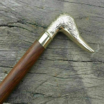Kollektsioneeritav vintage Solid Brass Duck Head k&auml;epide Antiikne puidust jalutuskepp