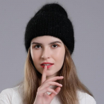 Naiste talvine soe k&otilde;rge &auml;&auml;rikuga litritega k&uuml;&uuml;likukarvadega kootud villane mitmek&uuml;lgne pullover-m&uuml;ts OneSize must