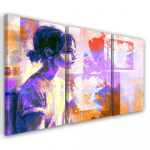 Kolmeosalise pildiga l&otilde;uenditr&uuml;kk Woman Abstract 60x40 lilla