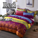 Bohemian tekikate India &uuml;mberp&ouml;&ouml;ratav tekikott Lillede tekikate Voodipesu Voodiriided Boho tekikottide komplekt Single (2PCS)-150 x 200 cm punane