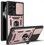 Samsung Galaxy S22 Ultra Case P&otilde;rutuskindel armor telefoni&uuml;mbris Samsung S20 S21 Fe Plus Note 20 Ultra Magnetic Ring tagakaas For S22 Ultra roosa kuldne v&auml;rv