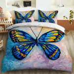 3D v&auml;rviline Butterfly seeria voodipesukomplekt putukamustriga tekikatte ja padjap&uuml;&uuml;riga k&otilde;rglahutusega digitaalne tr&uuml;kkimine t&auml;issuuruses kodukaunistus Baby 100x135cm