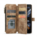 Tavalisest nahast mobiiltelefoni &uuml;mbris Samsung Galaxy Z Fold 4 5g Fold3 Fold4 Fold 3 kaardipesa kaitse Funda &uuml;mbristele for Samsung Z Fold 3 roosa