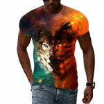 Summer Trend Animal Wolf graafilised T-s&auml;rgid Meeste Mood Lahe Isiksus 3D Prindiga l&uuml;hikeste varrukatega T-s&auml;rgid Huvitav vabaaja T-s&auml;rk S
