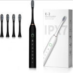 3 v&auml;rvi Sonic elektriline hambahari, USB-taaslaetav hambahari 2-minutilise sisseehitatud taimeriga, 42000 p/min 6 režiimi, 4 harjapead must