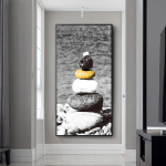 Hiina mustvalged Fengshui Zeni plakatid Prindid Kuldsete kividega L&otilde;uendimaal Maastiku Seinapildid elutoa kaunistamiseks 20cm&times;40cm NoFrame
