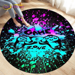 Cartoon Gameri m&auml;ngukontrolleri ala vaip, &uuml;mmargune vaibavaip elutoa magamistoa kaunistamiseks, lapsed m&auml;ngivad roomav libisemisvastane p&otilde;randamatt Diameter 100cm