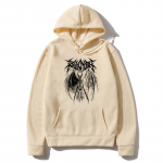 Y2K Anime Naiste Hoodie R&otilde;ivad Hoodid Pikad varrukad S&auml;rk Punk Loose Joker Print Harajuku Naiste fliisist Armsad kapuutsid Pullover XS valge