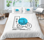 3D m&auml;nguk&auml;epideme muster Luksuslik kodu voodipesukomplekt t&auml;issuuruses tekikate ja padjap&uuml;&uuml;r poistele ja meestele M&auml;nguarmastajate toa magamistoa voodipesu UK Single 135x200cm