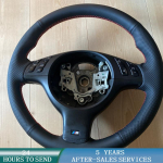 Kohandatud auto rooliratta katte libisemisvastane punutise auto interj&ouml;&ouml;ri tarvikud BMW 330i 540i 525i 530i 330Ci E46 M3 jaoks 3 Colors Thread gray