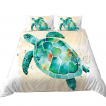 3D Valge Voodipesukomplekt Kilpkonna Prindiga Tekikott Padjap&uuml;&uuml;r Kahekohaline Voodi T&auml;issuuruses Voodikate Komplekt Pestav Mugav Kodu Kaunistus Baby 100x135cm