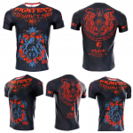 Tihe elastne Sak Yant t&auml;toveering Tiger Muay Thai MMA Muay Thai poksis&auml;rk MMA l&uuml;hikeste varrukatega T-s&auml;rk s