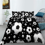 Kodune voodipesukomplekt Jalgpalli mustriga tekikate voodipesukomplekt EU t&auml;issuuruses &uuml;he-/kaheinimesevoodiga kodukaunistus Baby 100x135cm