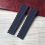 25*18mm must Sinine Pruun Hall Kummist Silikoon Kellarihm Patek PP 5711 / 5712G Nautilus k&auml;ev&otilde;ru jaoks Silver Clasp