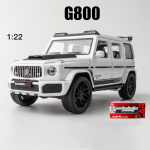1:22 skaalaga Benz G800 sulamist survevalu mudelauto, tagasit&otilde;mmatav m&auml;ngus&otilde;iduk koos valguse ja heliga poistele t&auml;iskasvanutele m&otilde;eldud kingitus 1/22-21.5x9.3x9.3cm valge