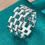 925 Sterling Silver Weave Hollow 7 8 9 10 S&otilde;rmus naistele Meeste Moeehted 7