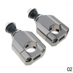 2 tk 28 mm CNC alumiiniumist universaalne mootorratta k&auml;epideme paksusvarda kinnitusklambrid p&uuml;stikud t&otilde;stuk mustuse jalgratas mootorratas 1 1/8 tumehall v&auml;rv