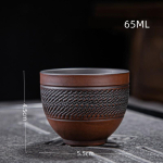 Retro carving Teacups High-end Ceramic Tea Set Cups Purple Pottery Kung Fu Tea Cup Ceramics Teaware Cup for tea Small 01  60ML black