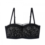 Prantsuse pesu kogutud tikitud magus pits eemaldatavad rihmad v&otilde;rkrinnahoidja 32/70AB must