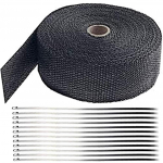 Kaitseteip kuumuse eest 15 M Kaitseteip kuumuse eest V&auml;ljalase Must 12 roostevabast terasest kaablisidemega mootorratta ventilaatori kollektori termoteip kollektor T 19x19x6cm