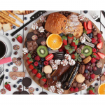 Teemantmaaling Toidupilt Kodukaunistus Isetehtud tikandid Ristk&ouml;&ouml;k Kunst Teemant-ristpistes elutoamaal numbrite j&auml;rgi Full Round 20x30CM