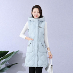 Sulevest naiste &uuml;ler&otilde;ivaste jaoks, keskmise pikkusega moodne ja l&auml;&auml;nelik s&uuml;gis- ja talvine vabaaja puuvillane sulejope naiste &uuml;ler&otilde;ivaste jaoks L