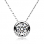 1-karaadine D v&auml;rviline kihlus Moissanite ripats kaelakee 925 h&otilde;be 6,5 mm &uuml;mmargune moissanite teemantkett