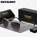 Royalhot Naised, mehed, polariseeritud sulamist ovaalse raamiga p&auml;ikeseprillid, s&otilde;itvad p&auml;ikeseprillid, varjud Oculos masculino meestele kuld