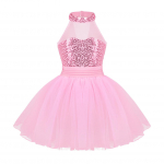 Laste litrid kost&uuml;&uuml;mid T&uuml;drukute balleti tutu kleit, tantsuline trikoo, lavav&otilde;imlemiskleit 7-8 Years roosa